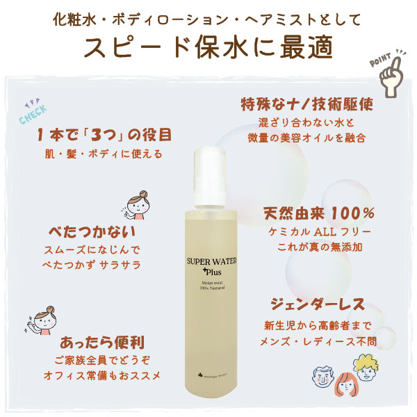 bi2828 スーパーウォータープラス（無香料）150ml 顔・髪・全身用の保湿ミスト